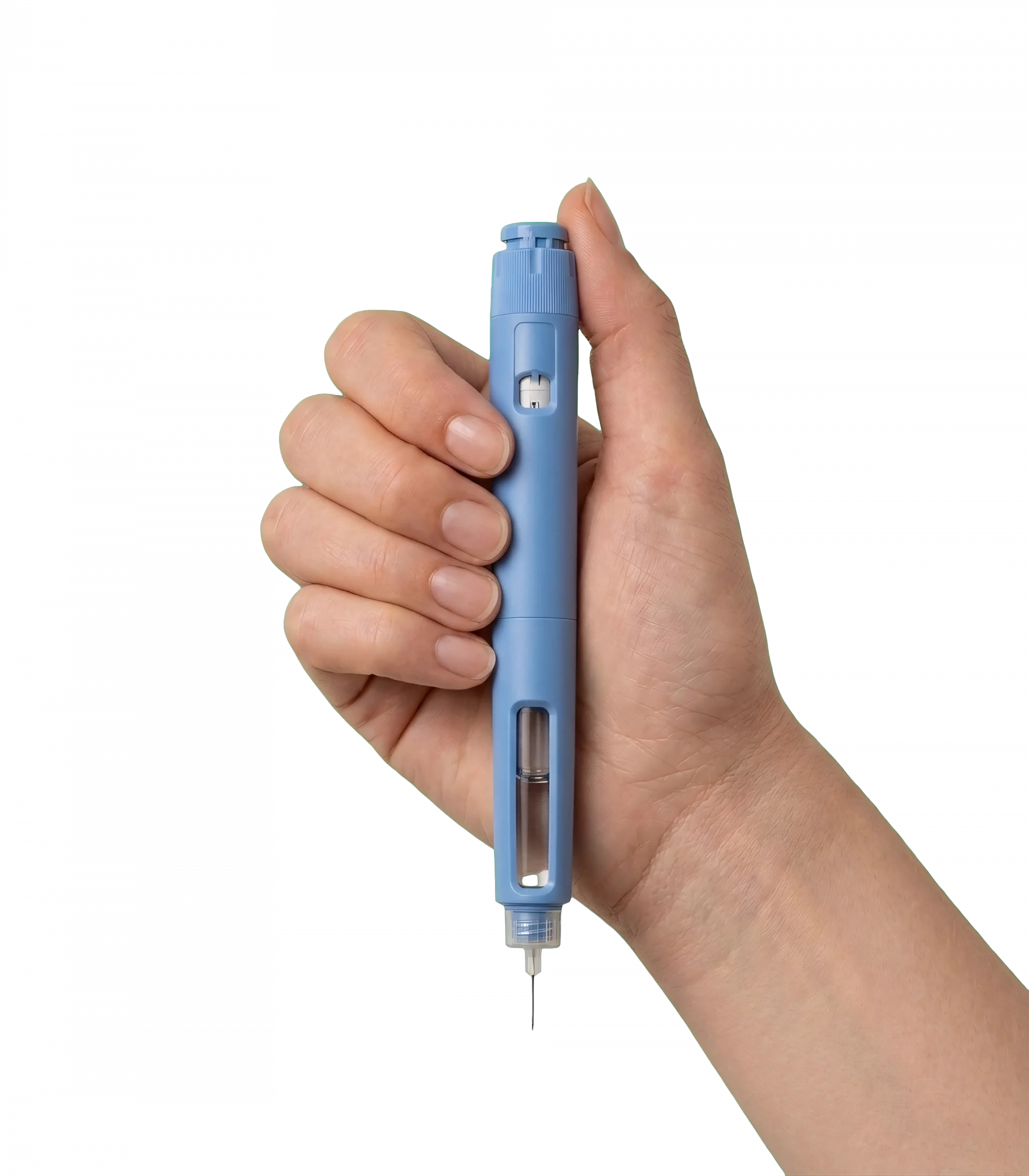 Hand holding semaglutide pen